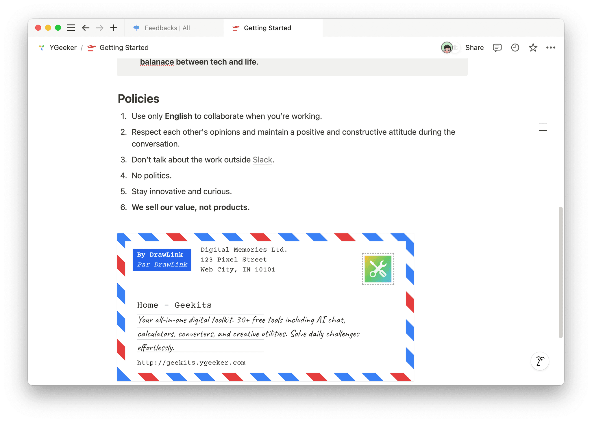 Notion 嵌入 DrawLink
